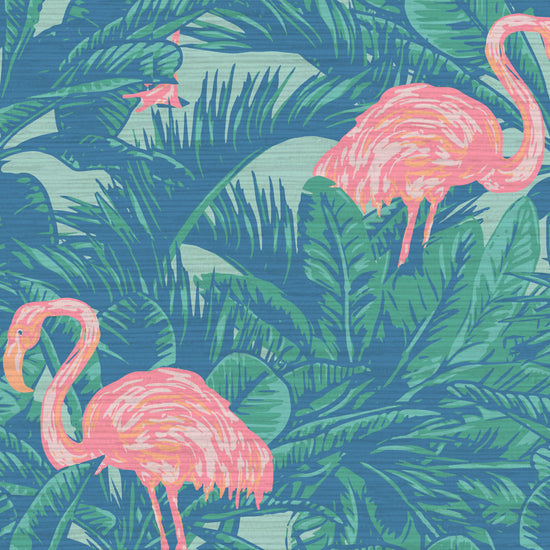 Grasscloth wallpaper Natural Textured Eco-Friendly Non-toxic High-quality Sustainable Interior Design Bold Custom Tailor-made Retro chic Grand millennial Maximalism Traditional Dopamine decor Tropical Jungle Coastal Garden Seaside Seashore Waterfront Retreat Relaxed beach vibes Beach cottage Shoreline Oceanfront Nautical Cabana preppy flamingo pink palm leaf green