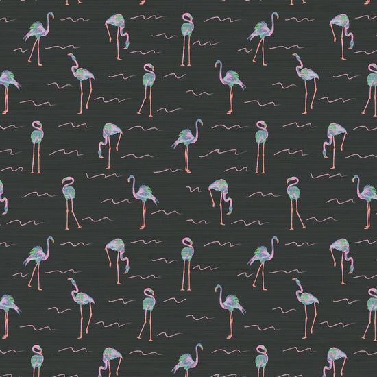Grasscloth wallpaper Natural Textured Eco-Friendly Non-toxic High-quality Sustainable Interior Design Bold Custom Tailor-made Retro chic Grandmillennial Maximalism Traditional Dopamine decorTropical Jungle Coastal Garden Seaside Seashore Waterfront Vacation home styling Retreat Relaxed beach vibes Beach cottage Shoreline Oceanfront flamingo animal bird kid girl nursery black charcoal neon pink