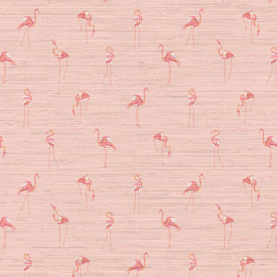 Grasscloth wallpaper Natural Textured Eco-Friendly Non-toxic High-quality  Sustainable Interior Design Bold Custom Tailor-made Retro chic Grandmillennial Maximalism  Traditional Dopamine decorTropical Jungle Coastal Garden Seaside Seashore Waterfront Vacation home styling Retreat Relaxed beach vibes Beach cottage Shoreline Oceanfront flamingo animal bird kid girl nursery pink coral baby