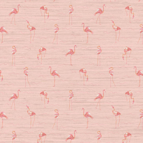 Grasscloth wallpaper Natural Textured Eco-Friendly Non-toxic High-quality  Sustainable Interior Design Bold Custom Tailor-made Retro chic Grandmillennial Maximalism  Traditional Dopamine decorTropical Jungle Coastal Garden Seaside Seashore Waterfront Vacation home styling Retreat Relaxed beach vibes Beach cottage Shoreline Oceanfront flamingo animal bird kid girl nursery pink coral baby