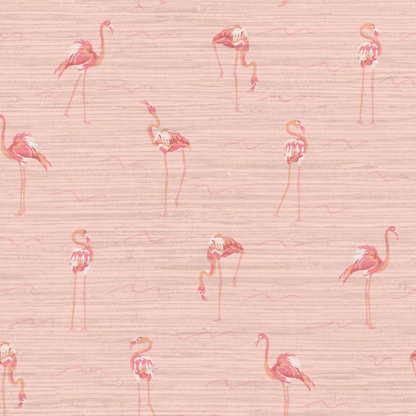 Grasscloth wallpaper Natural Textured Eco-Friendly Non-toxic High-quality Sustainable Interior Design Bold Custom Tailor-made Retro chic Grandmillennial Maximalism Traditional Dopamine decorTropical Jungle Coastal Garden Seaside Seashore Waterfront Vacation home styling Retreat Relaxed beach vibes Beach cottage Shoreline Oceanfront flamingo animal bird kid girl nursery pink coral baby