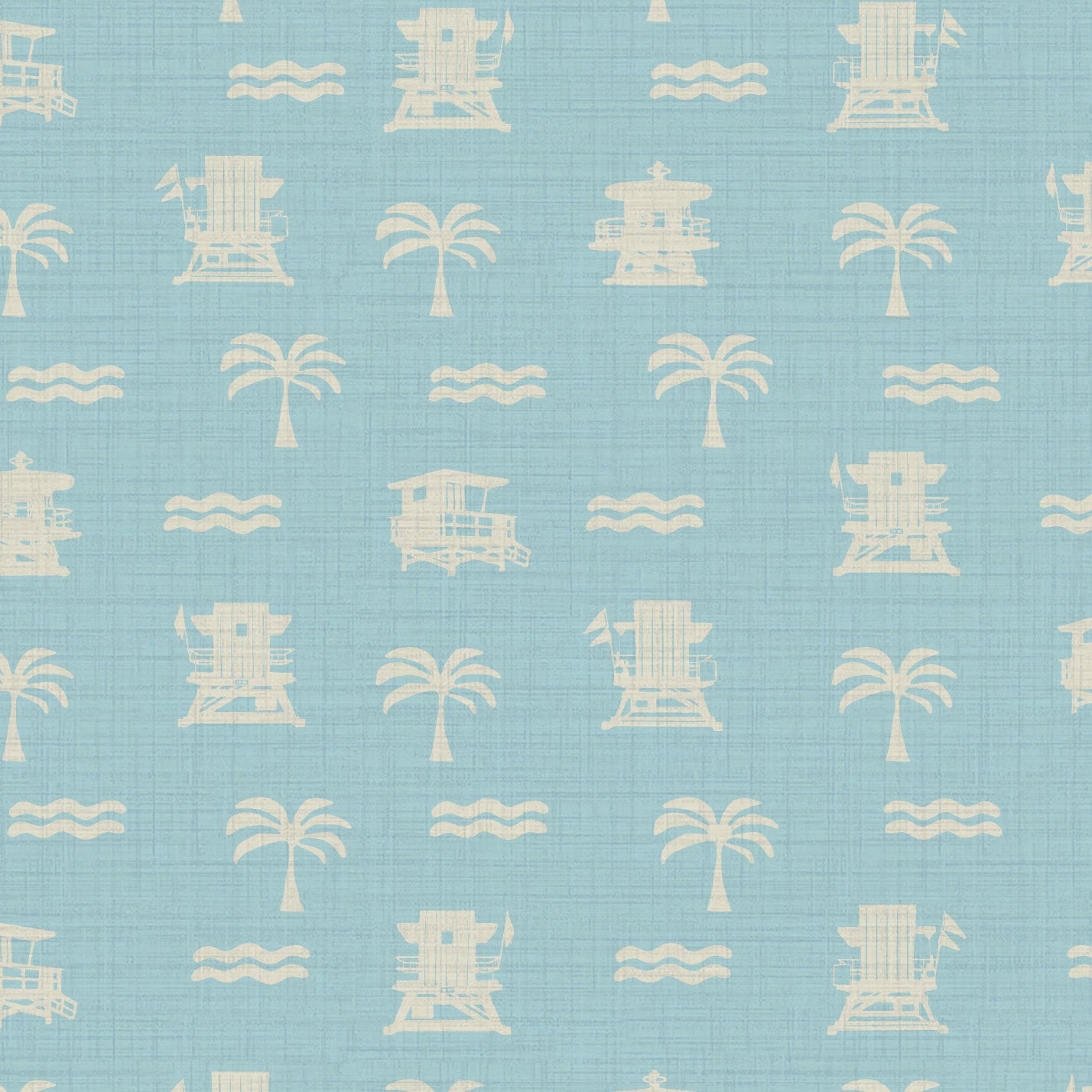 Baywatch Beach Stand Textured Performance Vinyl Wallpaper in Billy's Ocean