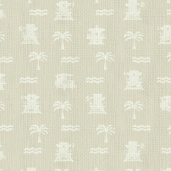 Natural Textured Eco-Friendly Non-toxic High-quality  Sustainable practices Sustainability Interior Design Wall covering wallpaper grid seaside coastal seashore waterfront vacation home styling retreat relaxed beach vibes beach cottage shoreline oceanfront nautical tropical ocean waves palm tree lifeguard stand mini print custom interior design beach house tan off-white white cream sand paper weave