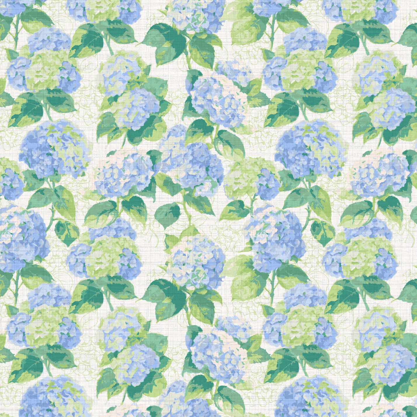 Bloom Bloom Baby Botanical Hydrangea Textured Performance Vinyl Wallpaper in Bonnie Bell Blue