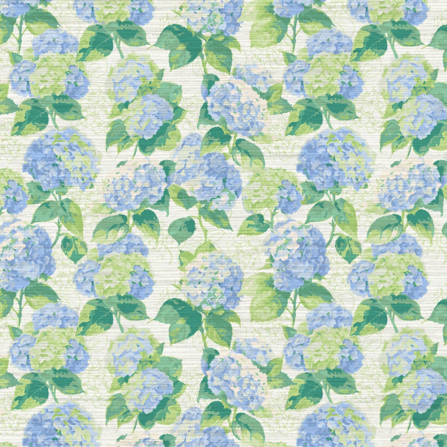 grasscloth paperweave wallpaper Natural Textured Eco-Friendly Non-toxic High-quality  Sustainable Interior Design Bold Custom Tailor-made Retro chic Grand millennial Maximalism  Traditional Dopamine decor coastal garden hydrangea preppy french blue lilac lavender cabana kids cottage seashore feminine girly flower botanical grasscloth paperweave