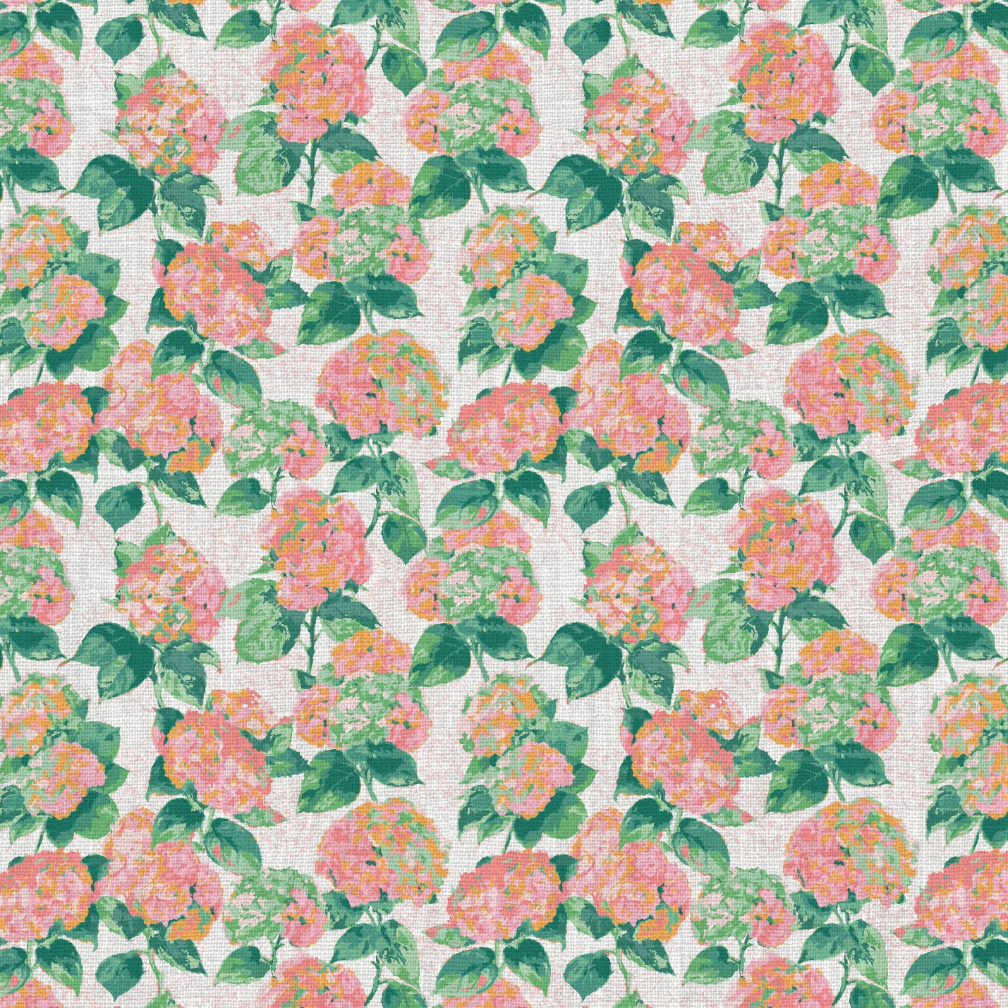 wallpaper Natural Textured Eco-Friendly Non-toxic High-quality  Sustainable Interior Design Bold Custom Tailor-made Retro chic Grand millennial Maximalism  Traditional Dopamine decor coastal garden hydrangea preppy  cabana kids cottage seashore feminine girly flower botanical linen luxury high end pink coral orange