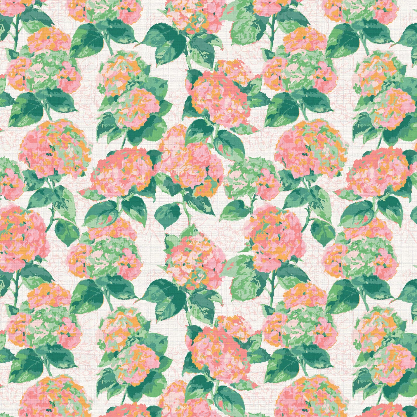 Peachy Retro Flowers Vinyl