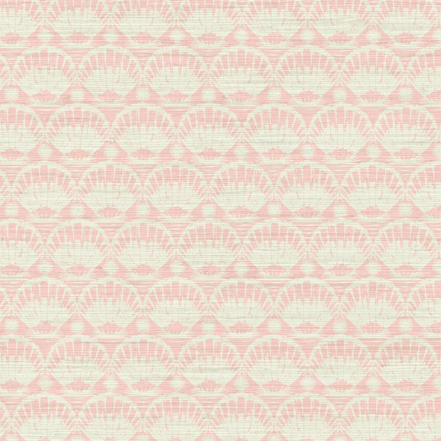 printed grasscloth paperweave wallpaper seashell horizontal stripe Natural Textured Eco-Friendly Non-toxic High-quality Sustainable practices Sustainability Interior Design Wall covering custom tailor-made retro chic tropical bespoke nature Seaside Coastal Seashore Waterfront Vacation home styling Retreat Relaxed beach vibes Beach cottage Shoreline Oceanfront Nautical neutral white baby pink pastel living room