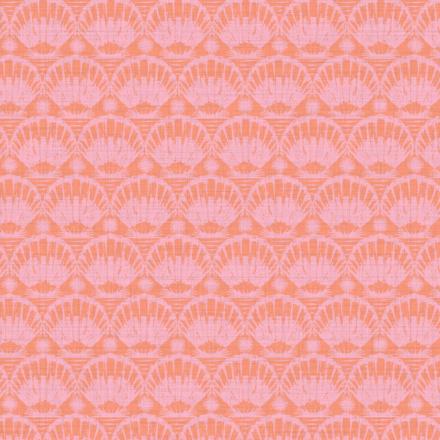 Caribbean Queen Shell Striped Textured Performance Vinyl Wallpaper in Coral Reef