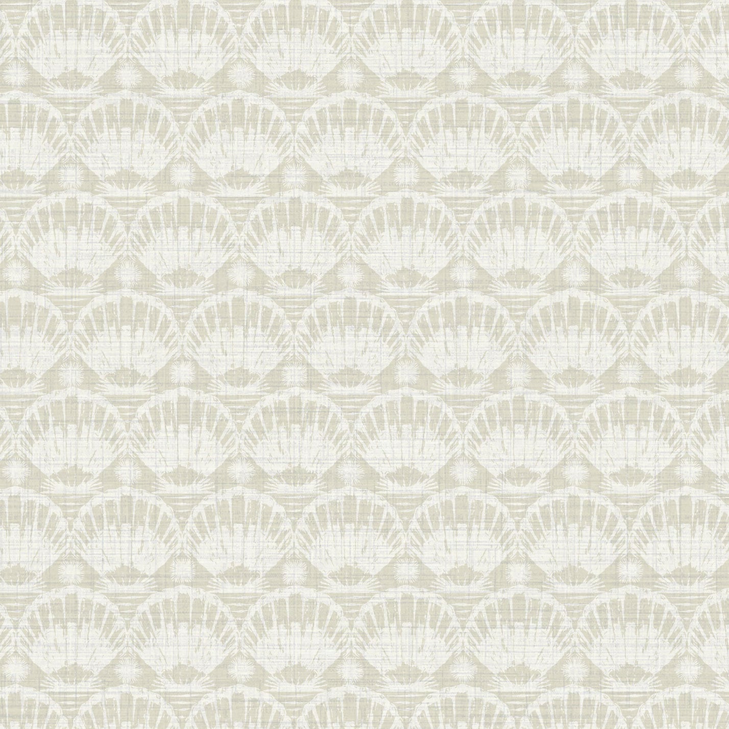 Caribbean Queen Shell Striped Textured Performance Vinyl Wallpaper in Sand Castle Beige