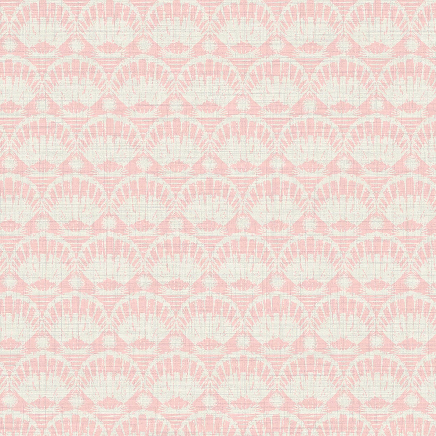 Caribbean Queen Shell Striped Textured Performance Vinyl Wallpaper in Strawberry Shortcake Pink