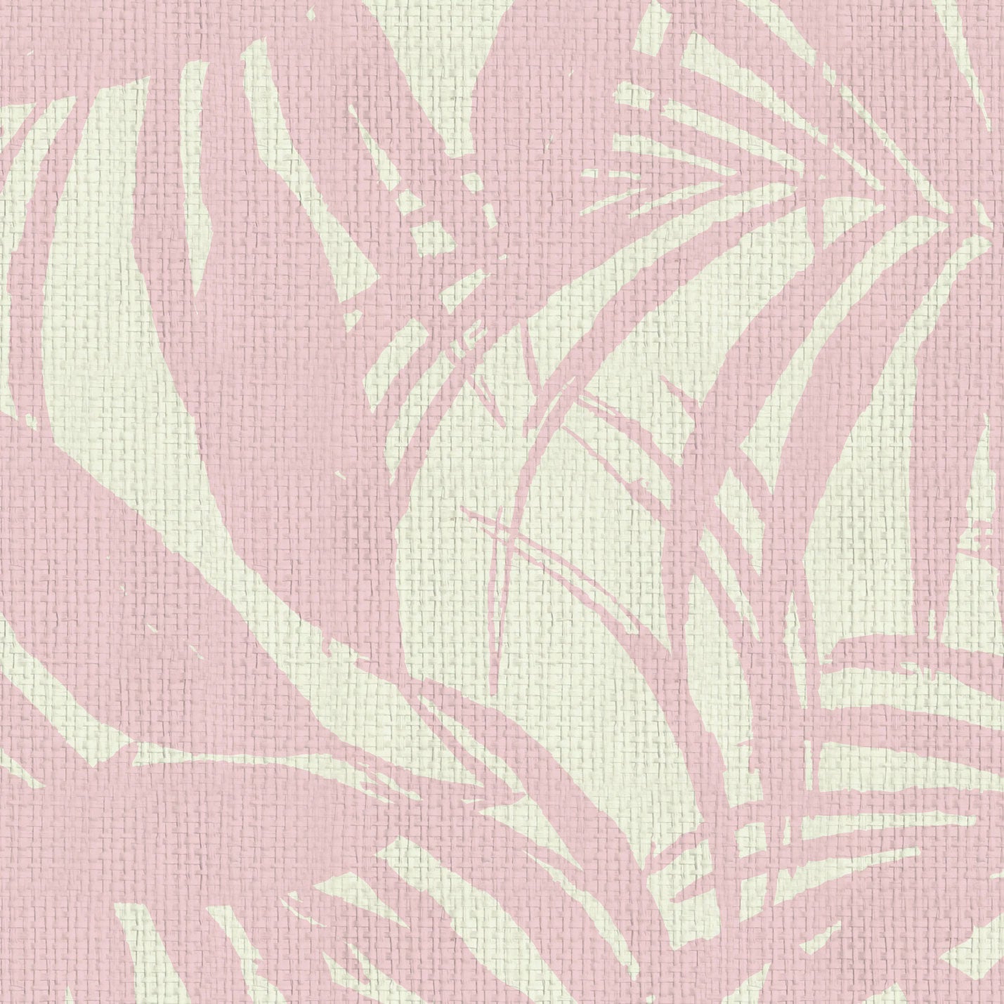 wallpaper oversize tropical leaf Natural Textured Eco-Friendly Non-toxic High-quality  Sustainable practices Sustainability Interior Design Wall covering Bold retro chic custom jungle garden botanical Seaside Coastal Seashore Waterfront Vacation home styling Retreat Relaxed beach vibes Beach cottage Shoreline Oceanfront white pink baby bubblegum foyer entrance surf shack surfboard paper weave paperweave basketweave basket weave