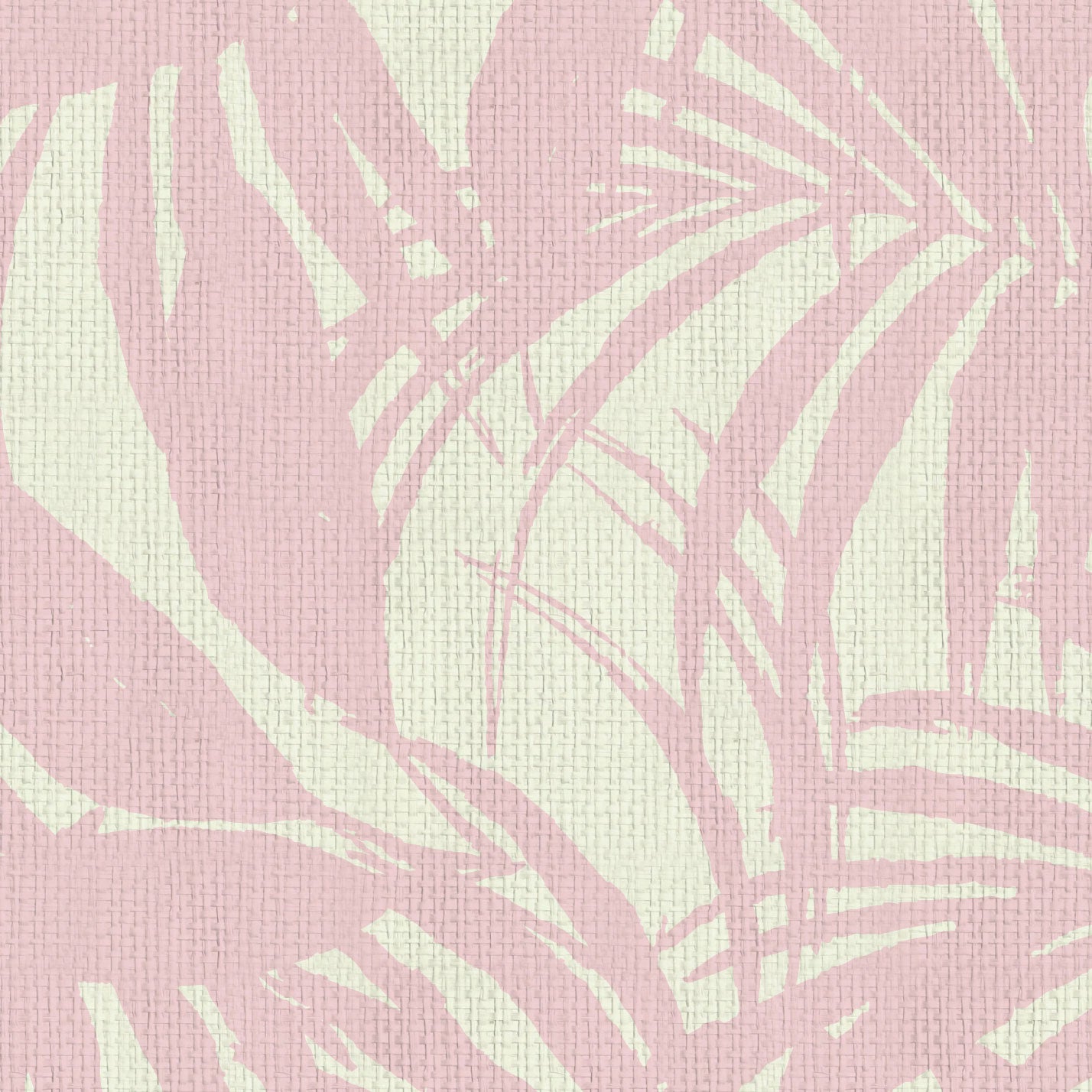 wallpaper oversize tropical leaf Natural Textured Eco-Friendly Non-toxic High-quality  Sustainable practices Sustainability Interior Design Wall covering Bold retro chic custom jungle garden botanical Seaside Coastal Seashore Waterfront Vacation home styling Retreat Relaxed beach vibes Beach cottage Shoreline Oceanfront white pink baby bubblegum foyer entrance surf shack surfboard paper weave paperweave basketweave basket weave