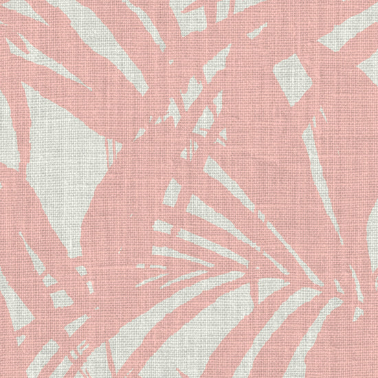 Oversize tropical leaf Natural Textured Eco-Friendly Non-toxic High-quality Sustainable practices Sustainability Interior Design Bold retro chic custom jungle garden botanical Seaside Coastal Seashore Waterfront Vacation home styling Retreat Relaxed beach vibes Beach cottage Shoreline Oceanfront white peach pink coral pastel baby orange fabric upholstery