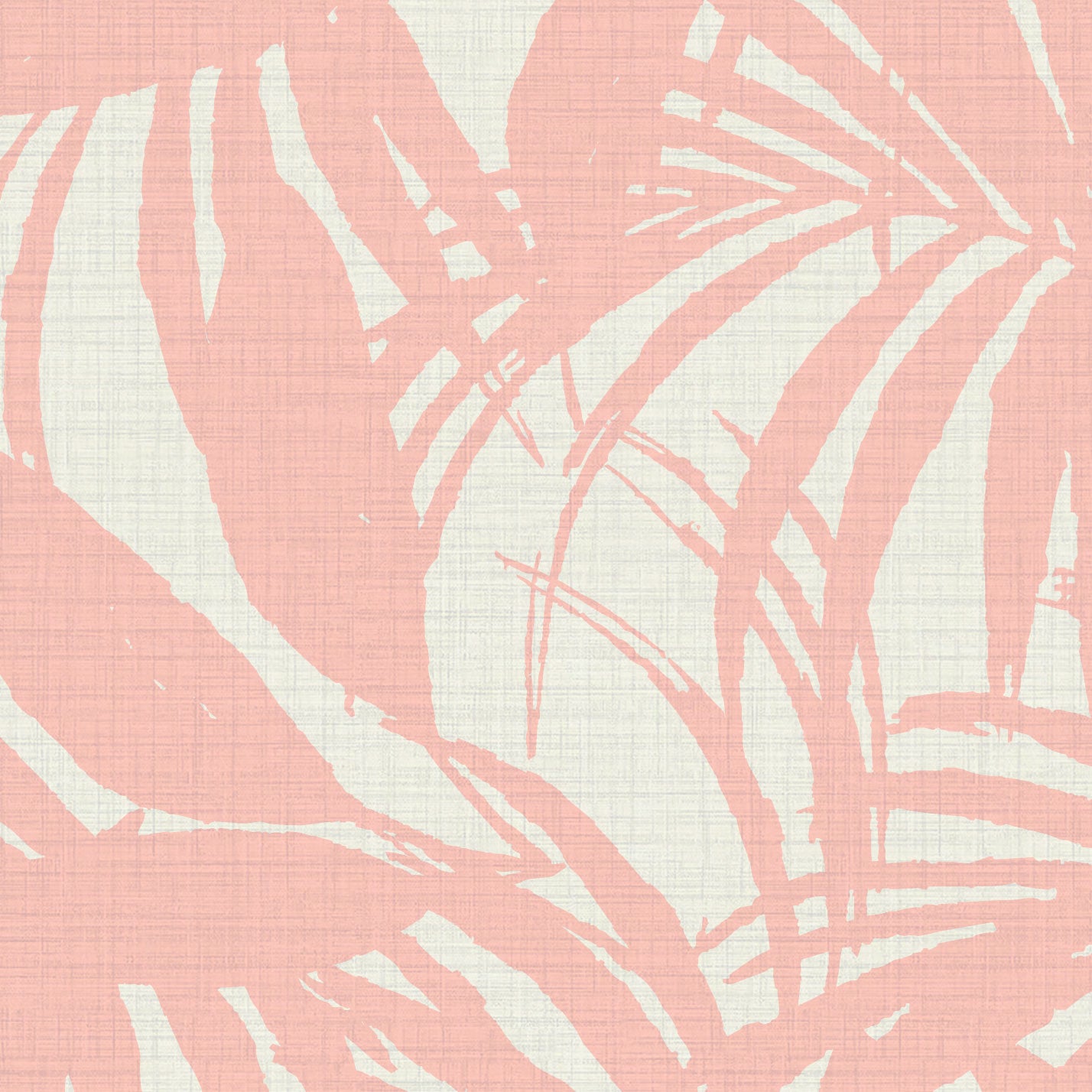 Club Paradise Palm Leaf Textured Performance Vinyl Wallpaper in Coral Splashes