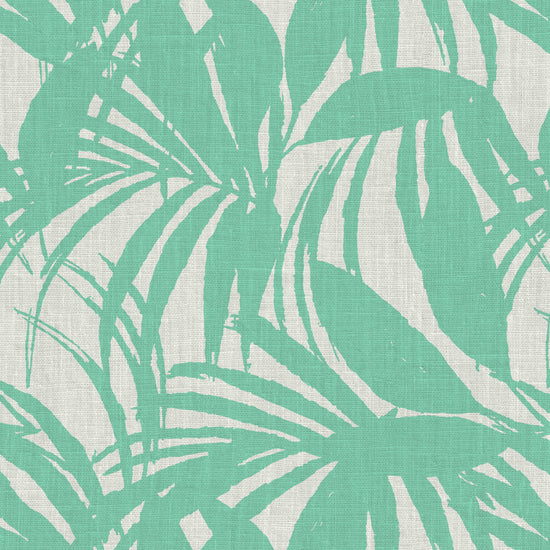 wallpaper oversize tropical leaf Natural Textured Eco-Friendly Non-toxic High-quality Sustainable practices Sustainability Interior Design Wall covering Bold retro chic custom jungle garden botanical Seaside Coastal Seashore Waterfront Vacation home styling Retreat Relaxed beach vibes Beach cottage Shoreline Oceanfront white teal green mint linen