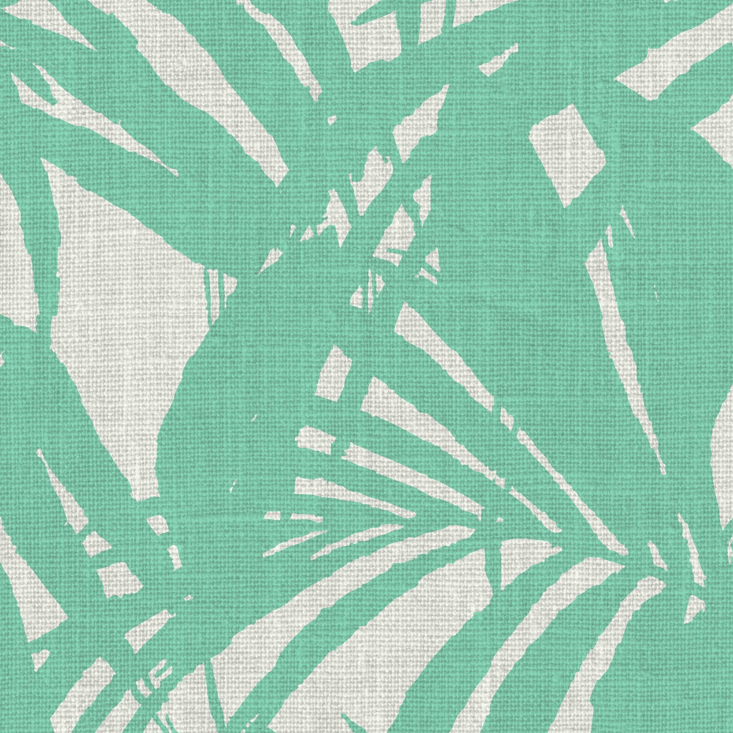 wallpaper oversize tropical leaf Natural Textured Eco-Friendly Non-toxic High-quality Sustainable practices Sustainability Interior Design Wall covering Bold retro chic custom jungle garden botanical Seaside Coastal Seashore Waterfront Vacation home styling Retreat Relaxed beach vibes Beach cottage Shoreline Oceanfront white teal green mint linen