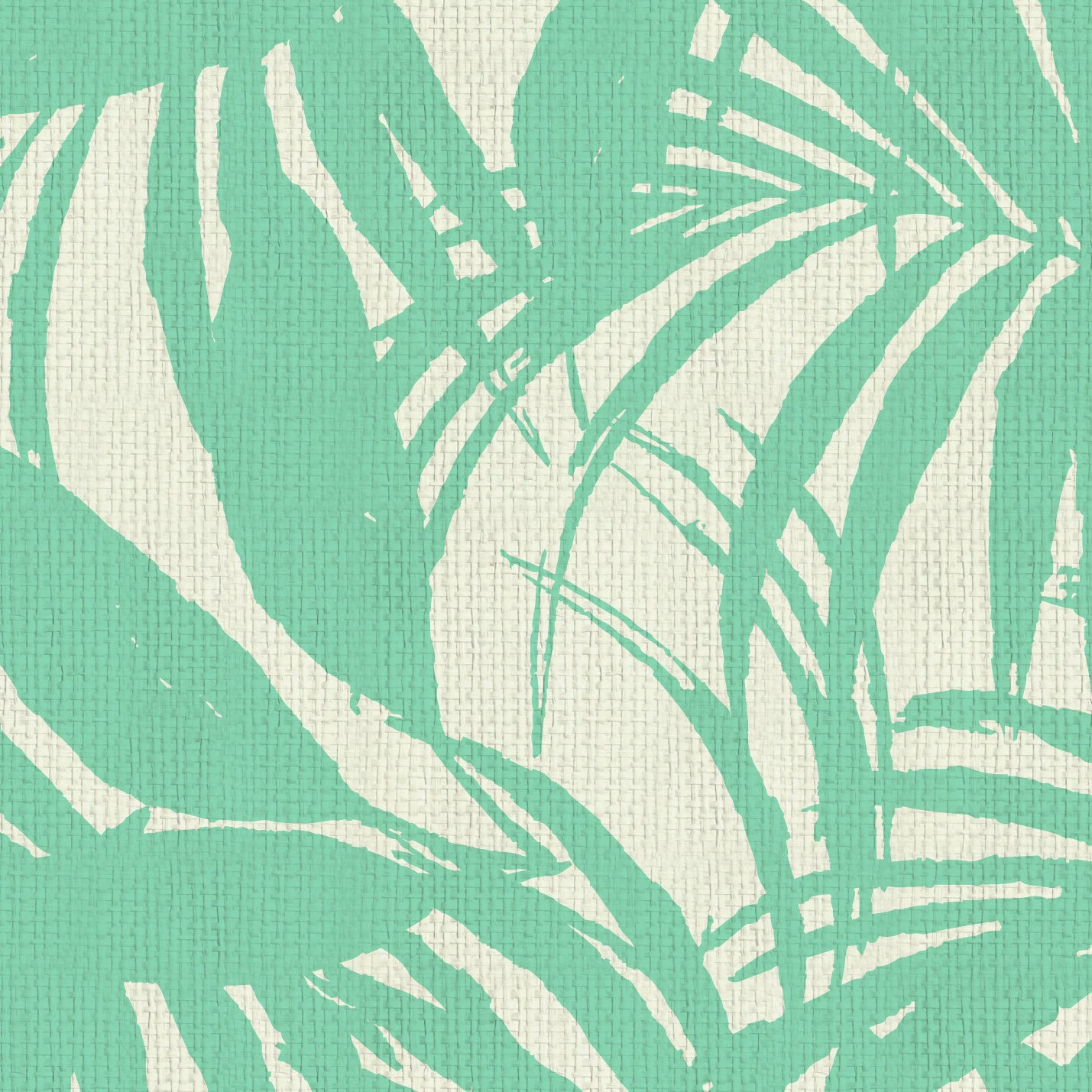 wallpaper oversize tropical leaf Natural Textured Eco-Friendly Non-toxic High-quality  Sustainable practices Sustainability Interior Design Wall covering Bold retro chic custom jungle garden botanical Seaside Coastal Seashore Waterfront Vacation home styling Retreat Relaxed beach vibes Beach cottage Shoreline Oceanfront white mint green living room paper weave paperweave basketweave basket weave