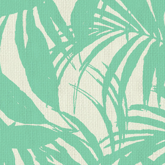 wallpaper oversize tropical leaf Natural Textured Eco-Friendly Non-toxic High-quality  Sustainable practices Sustainability Interior Design Wall covering Bold retro chic custom jungle garden botanical Seaside Coastal Seashore Waterfront Vacation home styling Retreat Relaxed beach vibes Beach cottage Shoreline Oceanfront white mint green living room paper weave paperweave basketweave basket weave