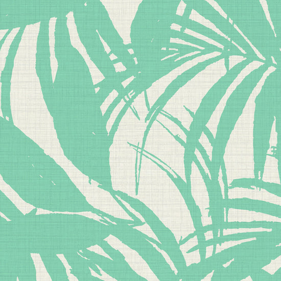 Club Paradise Palm Leaf Textured Performance Vinyl Wallpaper in Mint Mojito Green