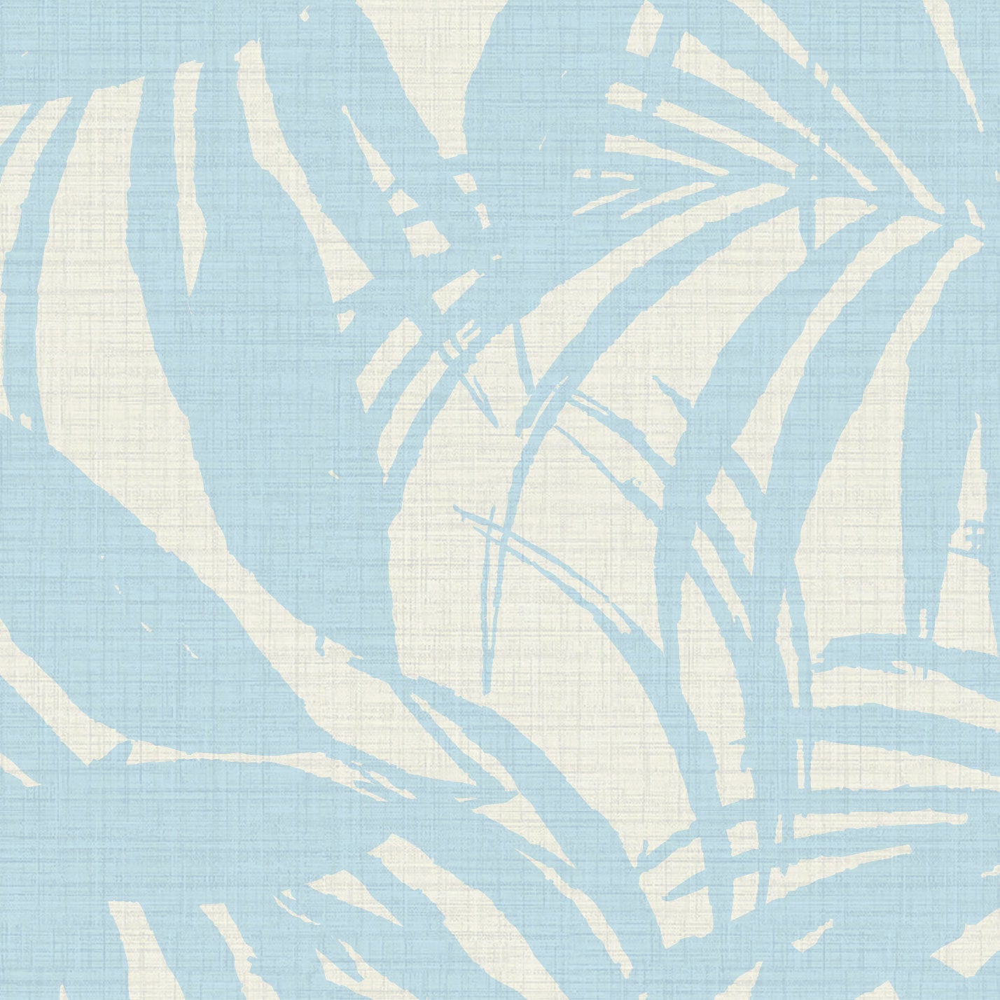 Club Paradise Palm Leaf Textured Performance Vinyl Wallpaper in Ocean Waves Blue