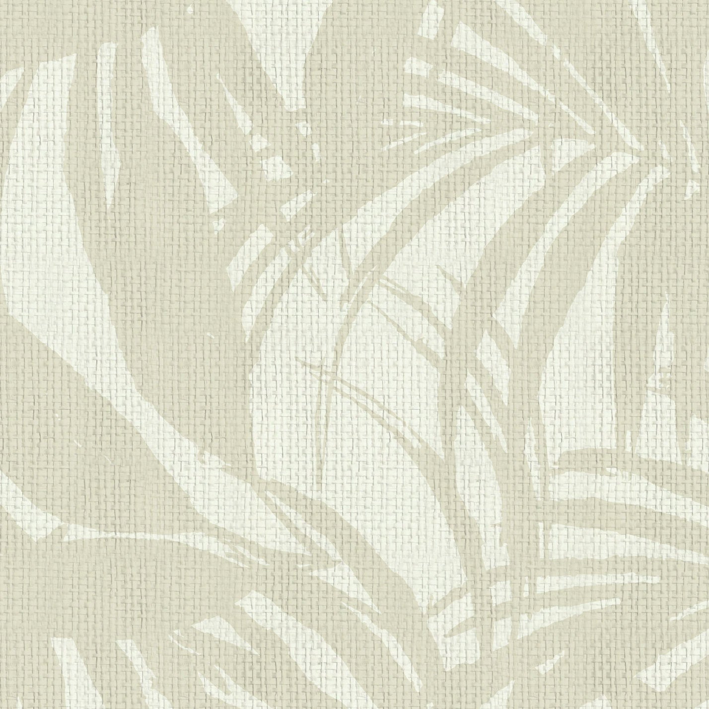 wallpaper oversize tropical leaf Natural Textured Eco-Friendly Non-toxic High-quality  Sustainable practices Sustainability Interior Design Wall covering Bold retro chic custom jungle garden botanical Seaside Coastal Seashore Waterfront Vacation home styling Retreat Relaxed beach vibes Beach cottage Shoreline Oceanfront white cream sand neutral off-white tan sand retail living room paper weave paperweave basketweave basket weave