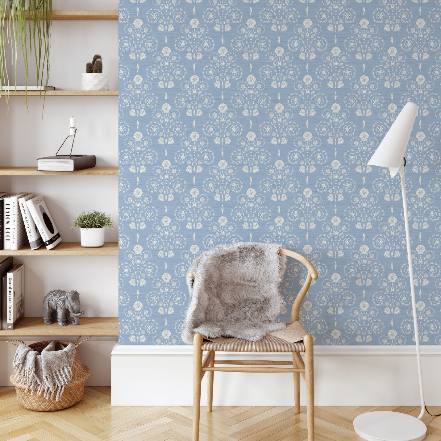 Conch Republic Wallpaper in Blue Sky Baby by Little Blue Designs