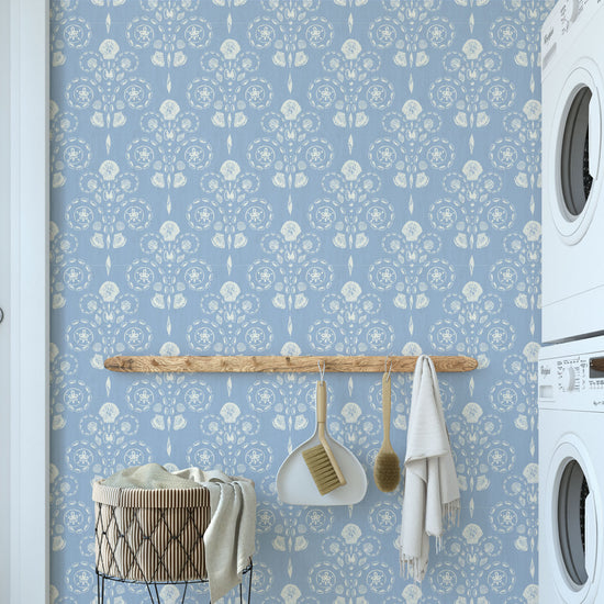 Conch Republic Wallpaper in Blue Sky Baby by Little Blue Designs