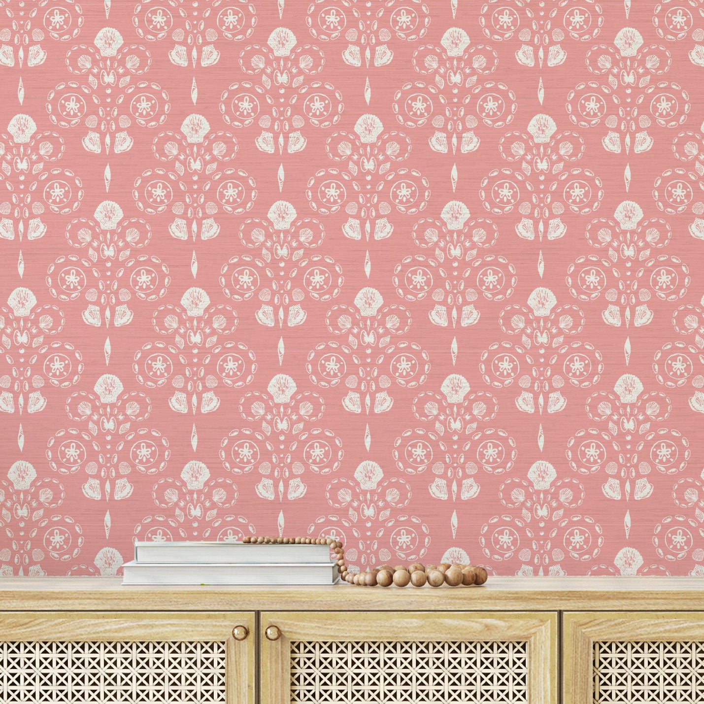 Conch Republic Wallpaper in Coral Is Calling by Little Blue Designs