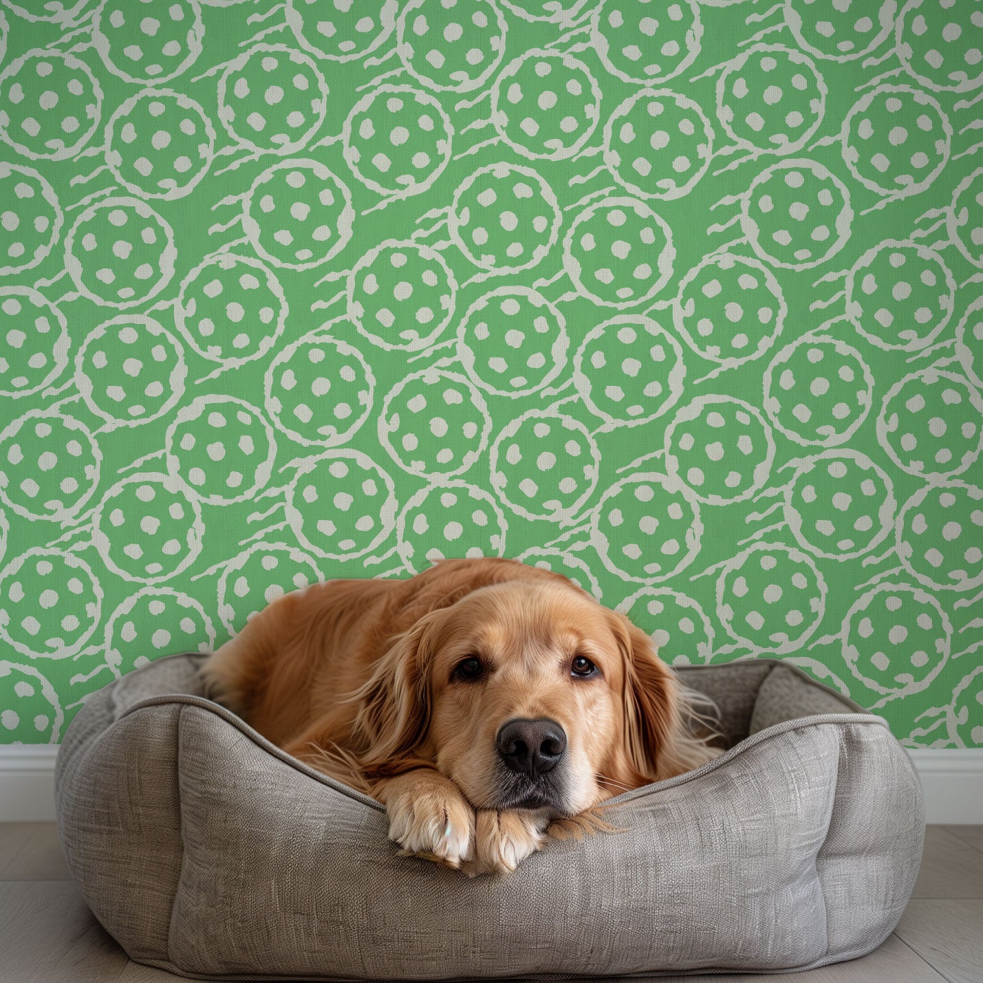 pickleball sport ball green white kids Grasscloth Natural Textured Eco-Friendly Non-toxic High-quality  Sustainable practices Sustainability Interior Design Wall covering Bold Wallpaper Custom Tailor-made Retro chic custom made paperweave paper weave