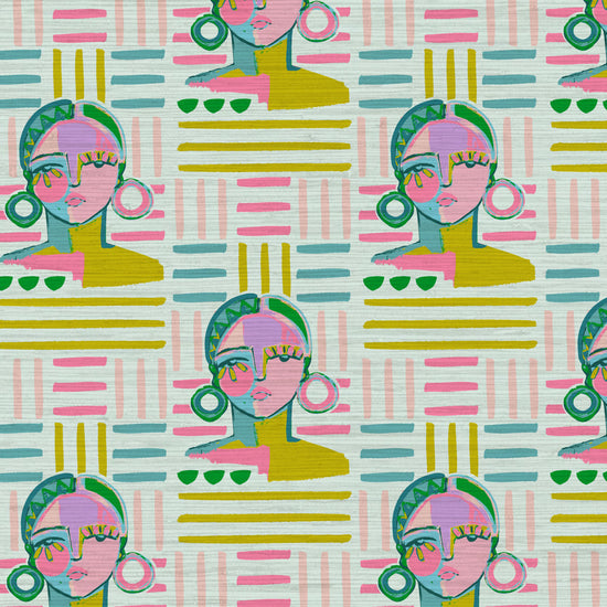 brittany atkinson art collaboration geometric stripe wallpaper wall covering grasscloth grass cloth paper weave textured custom luxury natural woman artist women contemporary modern interior design bold tailor made Eco-Friendly
Non-toxic
High-quality 
Sustainable
Retro chic
Grand millennial
Maximalism 
Traditional
Dopamine decor 
multicolored lines stripes pink white green cream blue