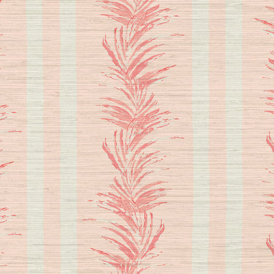 Grasscloth wallpaper Natural Textured Eco-Friendly Non-toxic High-quality  Sustainable Interior Design Bold Custom Tailor-made Retro chic Grand millennial Maximalism  Traditional Dopamine decor Tropical Jungle Coastal Garden Seaside Seashore Waterfront Vacation home styling Retreat Relaxed beach vibes Beach cottage Shoreline Oceanfront Nautical Cabana preppy Cottage core Countryside Vintage vertical stripe cabana leaf palm pale baby pink coral rose white girl girlie kids nursery