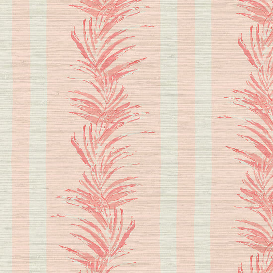 Grasscloth wallpaper Natural Textured Eco-Friendly Non-toxic High-quality  Sustainable Interior Design Bold Custom Tailor-made Retro chic Grand millennial Maximalism  Traditional Dopamine decor Tropical Jungle Coastal Garden Seaside Seashore Waterfront Vacation home styling Retreat Relaxed beach vibes Beach cottage Shoreline Oceanfront Nautical Cabana preppy Cottage core Countryside Vintage vertical stripe cabana leaf palm pale baby pink coral rose white girl girlie kids nursery