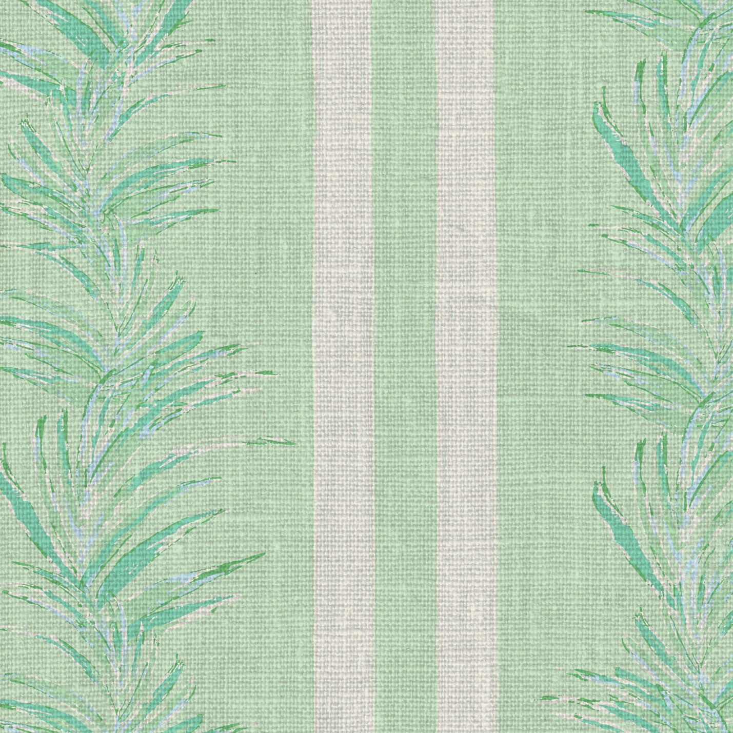 wallpaper Natural Textured Eco-Friendly Non-toxic High-quality Sustainable Interior Design Bold Custom Tailor-made Retro chic Grand millennial Maximalism Traditional Dopamine decor Tropical Jungle Coastal Garden Seaside Seashore Waterfront Vacation home styling Retreat Relaxed beach vibes Beach cottage Shoreline Oceanfront Nautical Cabana preppy Cottage core Countryside Vintage vertical stripe cabana leaf palm green mint white linen