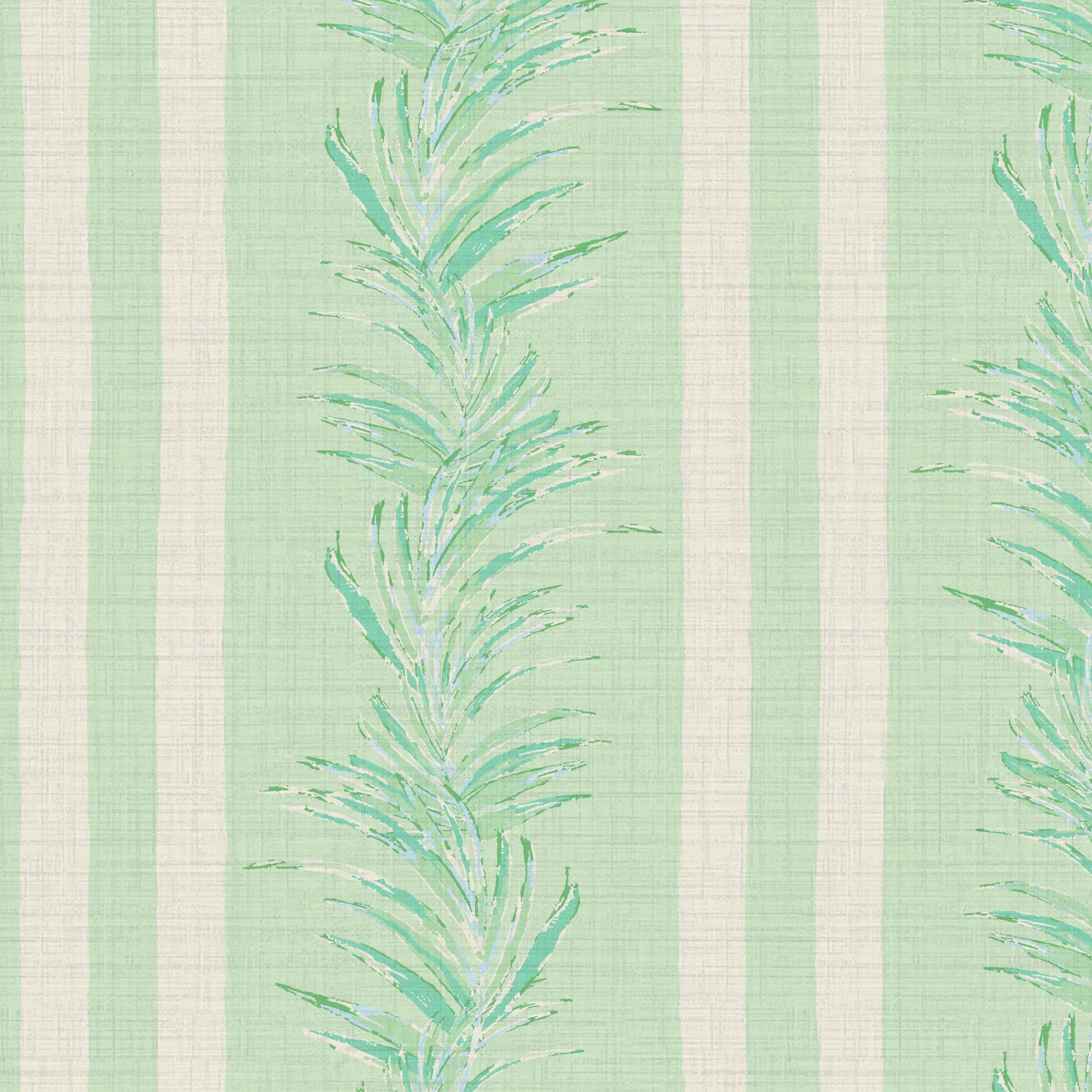 Fern Fever Stripes Textured Performance Vinyl Wallpaper in Mint Condition