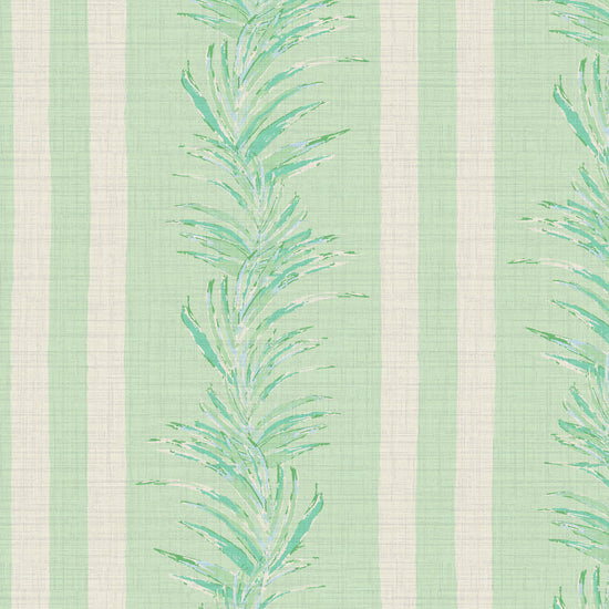 Fern Fever Stripes Textured Performance Vinyl Wallpaper in Mint Condition