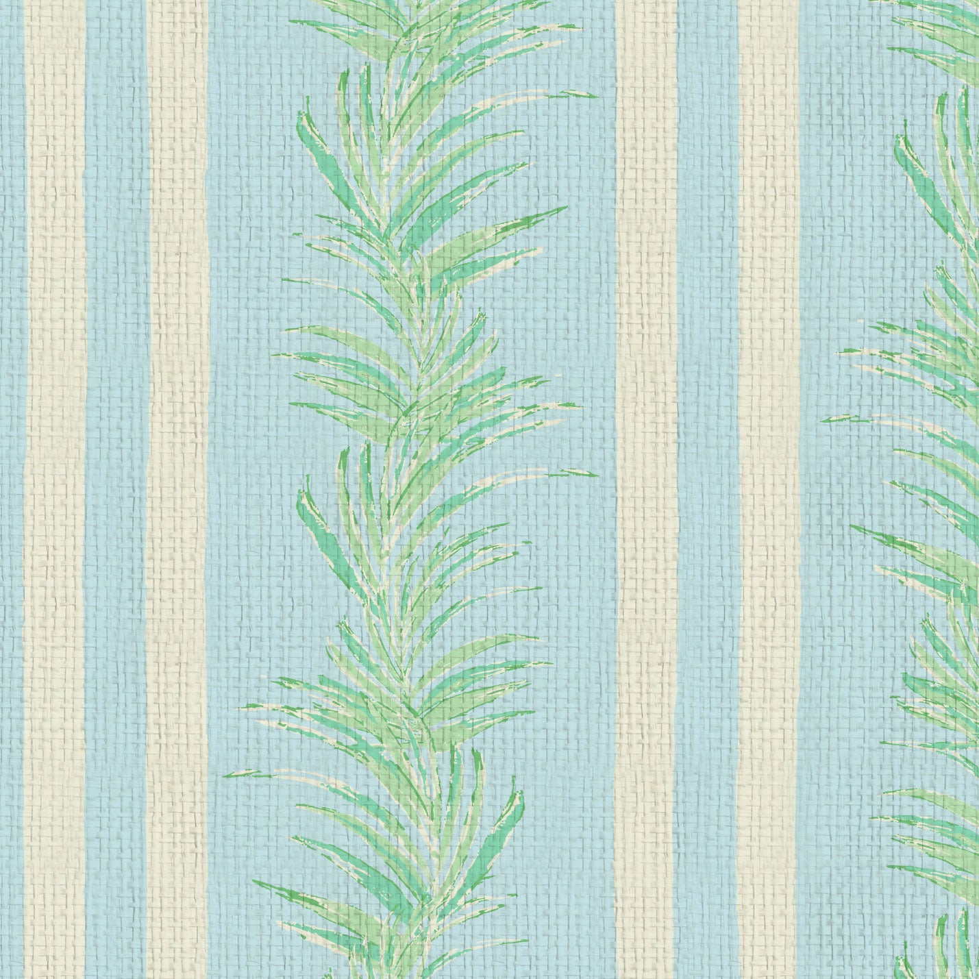 wallpaper Natural Textured Eco-Friendly Non-toxic High-quality Sustainable Interior Design Bold Custom Tailor-made Retro chic Grand millennial Maximalism Traditional Dopamine decor Tropical Jungle Coastal Garden Seaside Seashore Waterfront Vacation home styling Retreat Relaxed beach vibes Beach cottage Shoreline Oceanfront Nautical Cabana preppy Cottage core Countryside Vintage vertical stripe cabana leaf palm green mint white linen french light blue paperweave paper weave