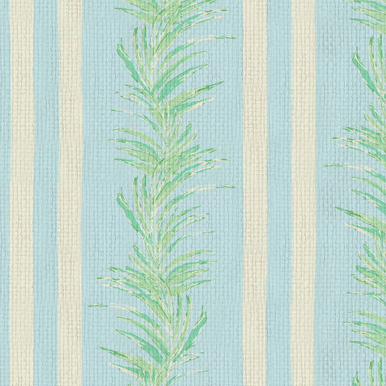 wallpaper Natural Textured Eco-Friendly Non-toxic High-quality Sustainable Interior Design Bold Custom Tailor-made Retro chic Grand millennial Maximalism Traditional Dopamine decor Tropical Jungle Coastal Garden Seaside Seashore Waterfront Vacation home styling Retreat Relaxed beach vibes Beach cottage Shoreline Oceanfront Nautical Cabana preppy Cottage core Countryside Vintage vertical stripe cabana leaf palm green mint white linen french light blue paperweave paper weave