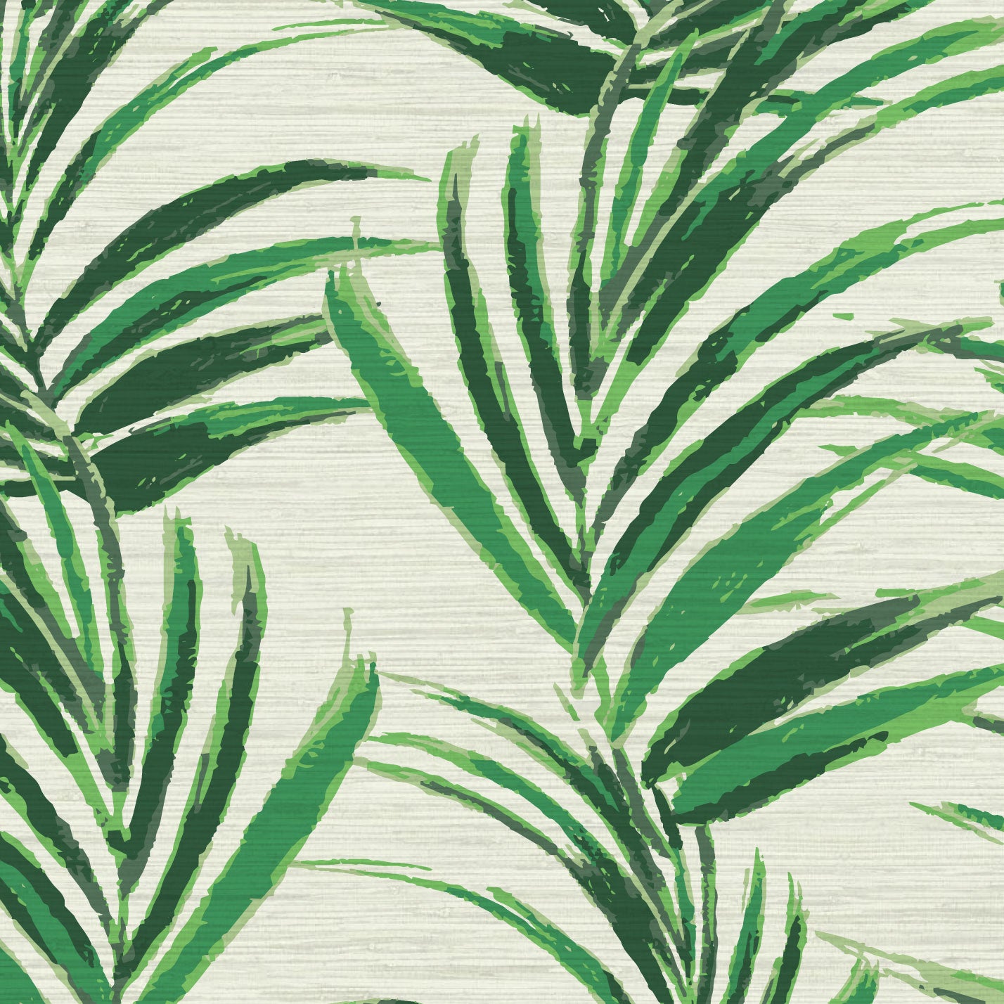 grasscloth printed wallpaper of linear twisted palm leaves vertical oversized stripes Grasscloth Natural Textured Eco-Friendly Non-toxic High-quality Sustainable practices Sustainability Interior Design Wall covering Bold Wallpaper Custom Tailor-made Retro chic Tropical jungle beverly hills hilton hotel palm print garden botanical Coastal Seashore Waterfront Vacation home styling Retreat Relaxed beach vibes Beach cottage Shoreline green kelly beverly hills hotel green kelly