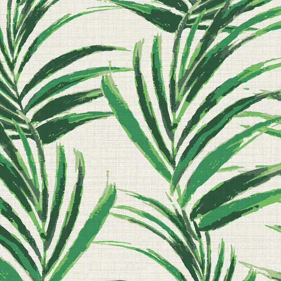 Fern Forest Striped Leaf Textured Performance Vinyl Wallpaper in Green with Envy