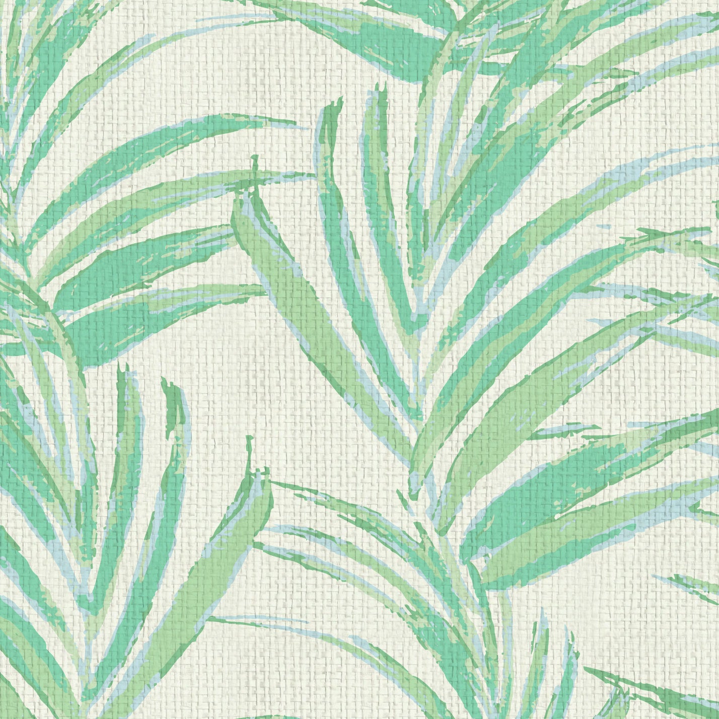 paper weave printed wallpaper of linear twisted palm leaves vertical oversized stripes paperweave Natural Textured Eco-Friendly Non-toxic High-quality Sustainable practices Sustainability Interior Design Wall covering Bold Wallpaper Custom Tailor-made Retro chic Tropical jungle beverly hills hilton hotel palm print garden botanical Coastal Seashore Waterfront Vacation home styling Retreat Relaxed beach vibes Beach cottage Shoreline beverly hills hotel ocean blue sky light baby pastel green mint sage