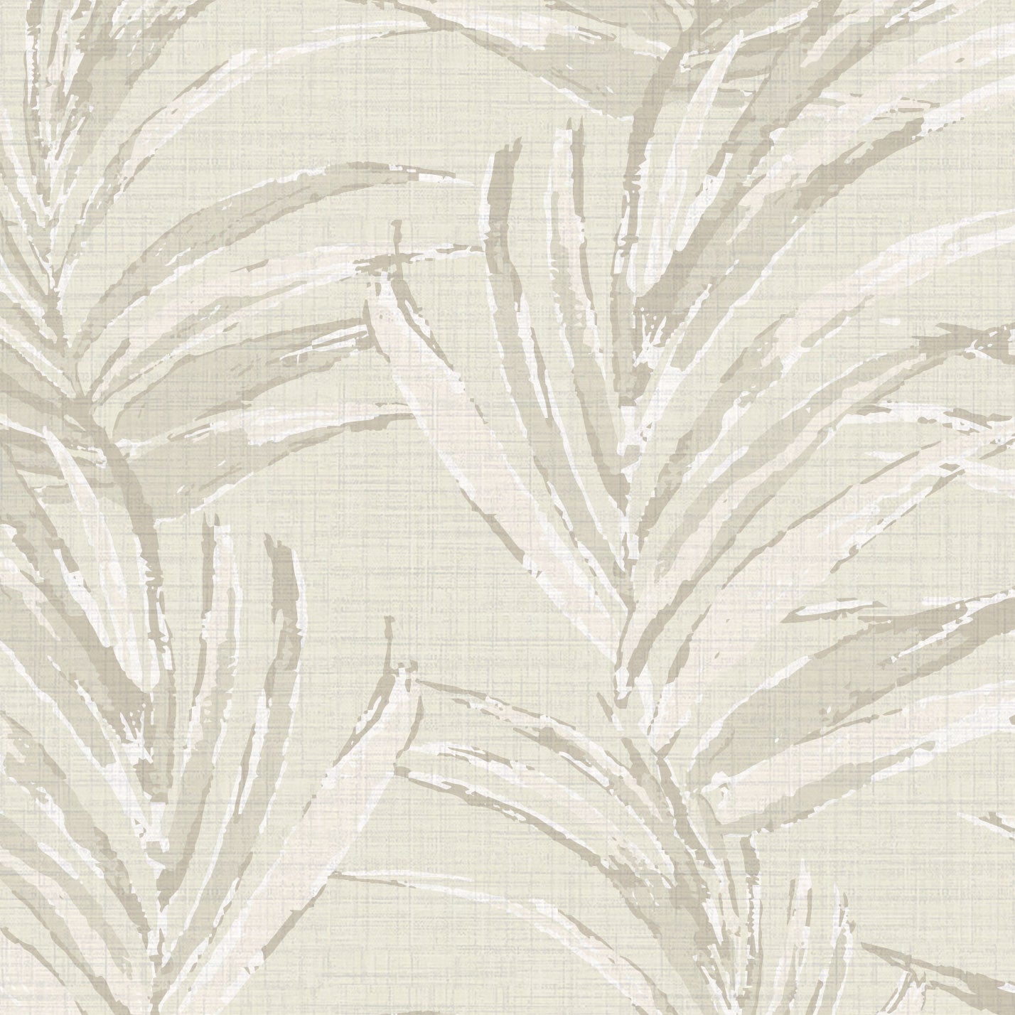 Fern Forest Striped Leaf Textured Performance Vinyl Wallpaper in Sand Castle Beige