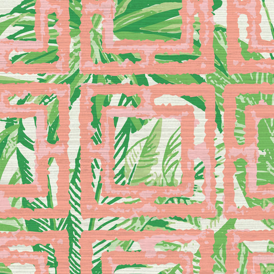 Grasscloth wallpaper Natural Textured Eco-Friendly Non-toxic High-quality  Sustainable Interior Design Bold Custom Tailor-made Retro chic Grand millennial Maximalism  Traditional Dopamine decor Tropical Jungle Coastal Garden Seaside Seashore Waterfront Retreat Relaxed beach vibes Beach cottage Shoreline Oceanfront Nautical Cabana preppy palm leaves breeze blocks pink palm beach palm springs stripes geometric green bright