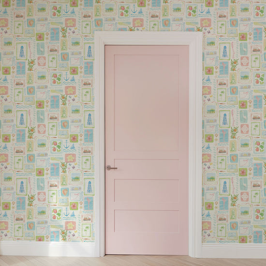 From Florida with Love Wallpaper in Sun Rays by Little Blue Designs