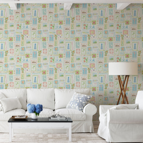 From Florida with Love Wallpaper in Sun Rays by Little Blue Designs