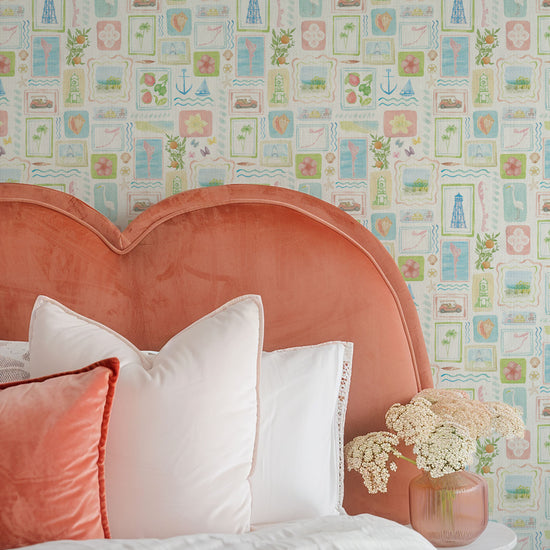 From Florida with Love Wallpaper in Sun Rays by Little Blue Designs