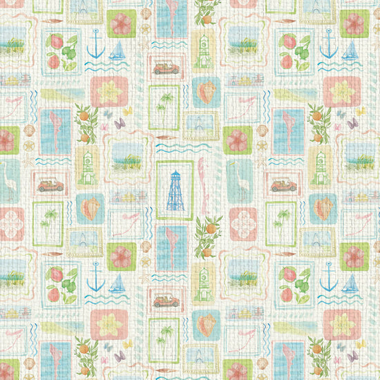 From Florida with Love Wallpaper in Sun Rays by Little Blue Designs