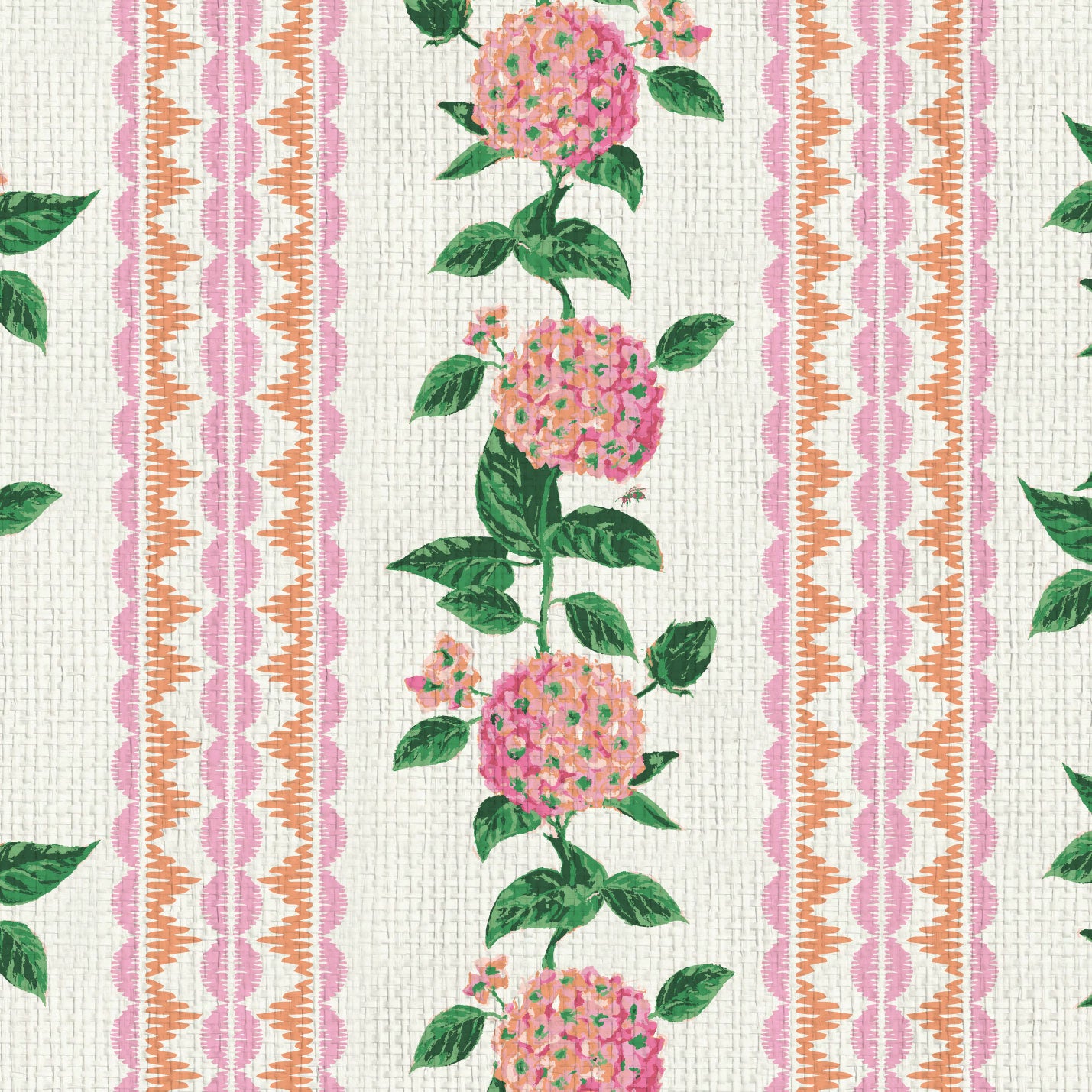 Grasscloth Paper Weave wallpaper Natural Textured Eco-Friendly Non-toxic High-quality Sustainable Interior Design Bold Custom Tailor-made Retro chic Grand millennial Maximalism Traditional Dopamine decor preppy garden botanical hydrangea floral stripe leaf lace pink orange purple girl nursery kid feminine grandma chic cottage core traditional american countryside