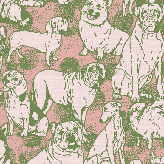 Hughes' Hounds Dog Textured Performance Vinyl Wallpaper in Call Me Olive