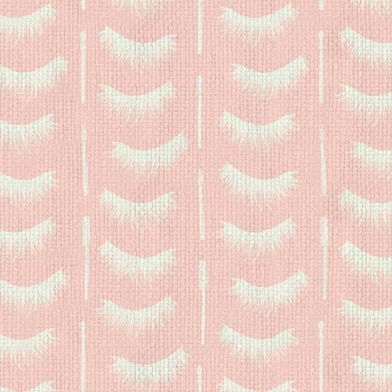 light baby feminine pink printed grasscloth eyelash vertical stripes mascara wands in off-white beauty bar brow salon Natural Textured Eco-Friendly Non-toxic High-quality  Sustainable Interior Design Bold Custom Tailor-made Retro chic Bold paperweave paper weave